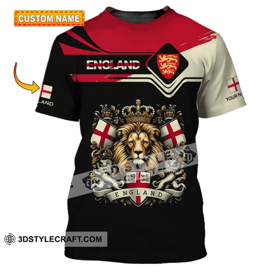 Unisex Shirt - Custom Name 3D Shirt - England Lion Queen Shirt style option 1
