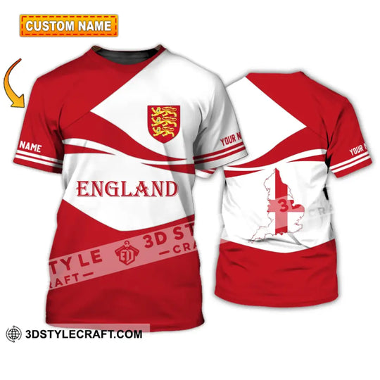 Unisex Shirt - Custom Name 3D Shirt - England Map, England Lover style option 1