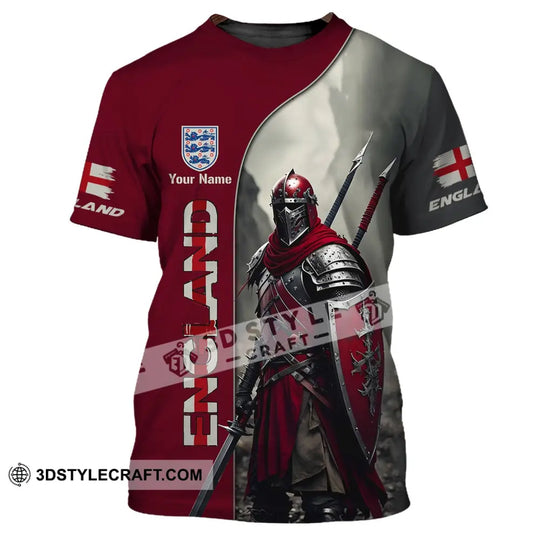 Unisex Shirt - Custom Name 3D Shirt For England Lover, Warrior style option 2