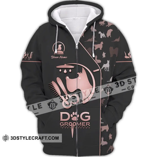 Unisex Shirt - Custom Name 3D Shirt For Groomer - Dog Groomer style option 4