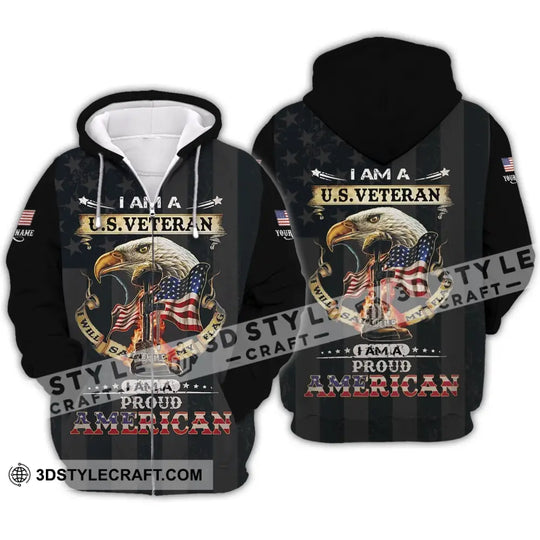 Unisex Shirt - Custom Name 3D Shirt - I Am A U.S Veteran I Am A Proud America style option 4