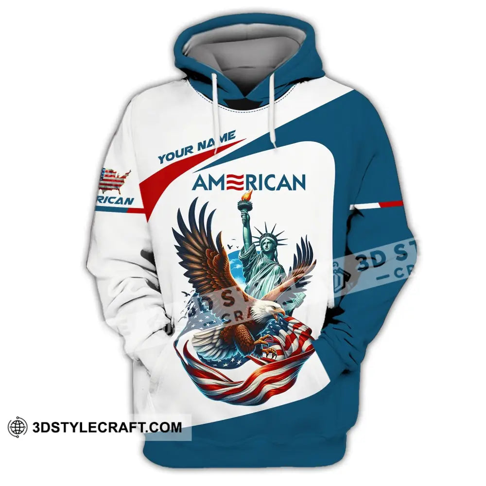 Unisex Shirt - Custom Name 3D Icon Of America Hoodie / S T-Shirt