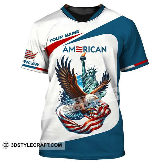 Unisex Shirt - Custom Name 3D Icon Of America T-Shirt / S T-Shirt