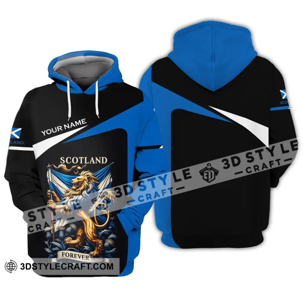 Unisex Shirt - Custom Name 3D Scotland Forever Hoodie / S T-Shirt