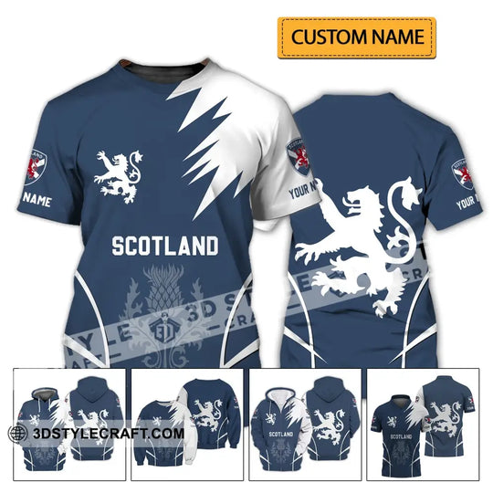 Unisex Shirt - Custom Name 3D Shirt - Scotland Logo style option 2