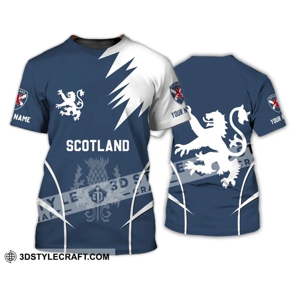 Unisex Shirt - Custom Name 3D Scotland Logo T-Shirt / S T-Shirt