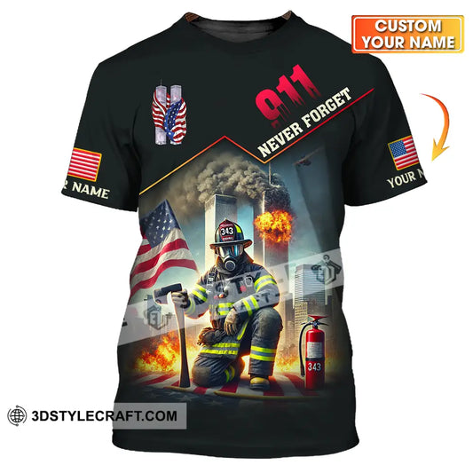 Unisex Shirt - Custom Name 911 Never Forget T-Shirt