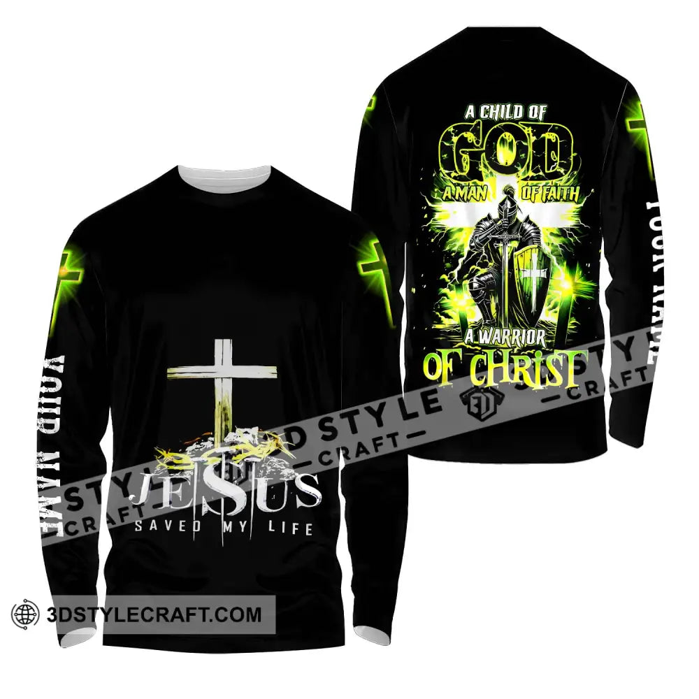 Unisex Shirt - Custom Name A Child Of God Long Sleeve / S T-Shirt