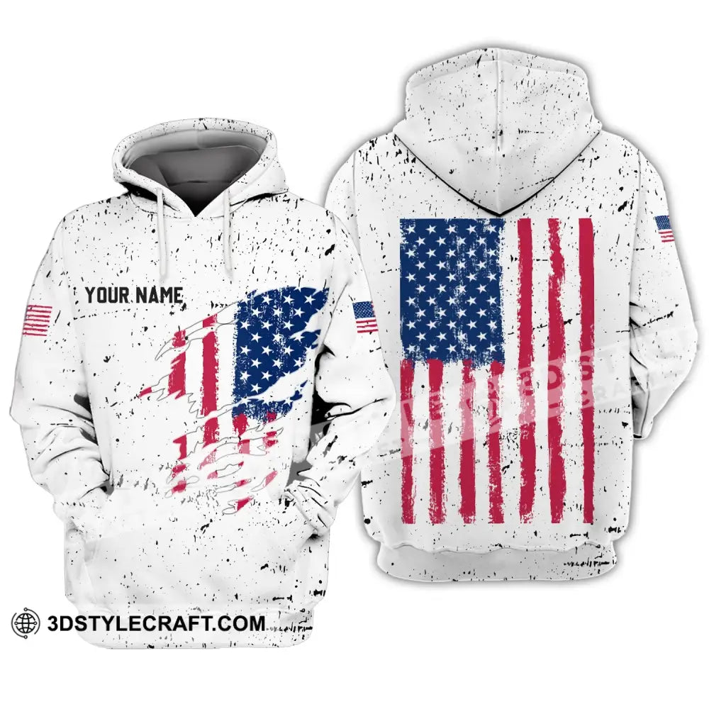 Unisex Shirt - Custom Name America Flag Light Hoodie / S T-Shirt