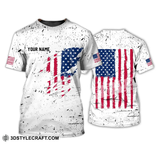 Unisex Shirt - Custom Name America Flag Light T-Shirt / S T-Shirt