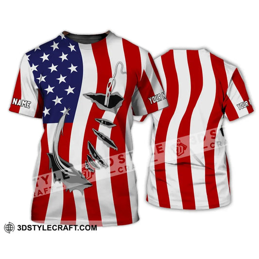 Unisex Shirt - Custom Name America Flag T-Shirt / S T-Shirt