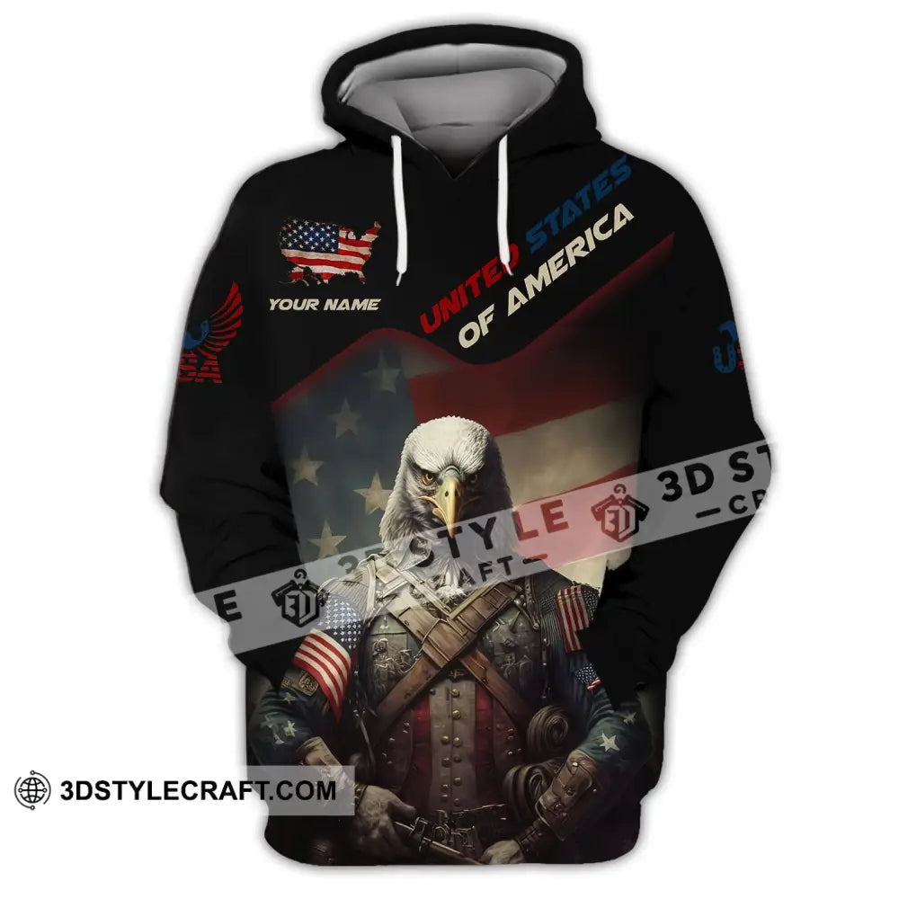 Unisex Shirt Custom Name American Pride America Lover T-Shirt Hoodie / S