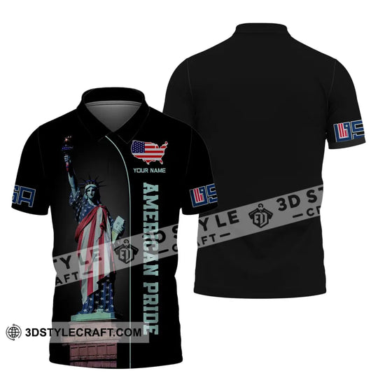 Unisex Shirt, Custom Name American Pride Shirt, Independence Day, Statue of Liberty T-Shirt style option 3