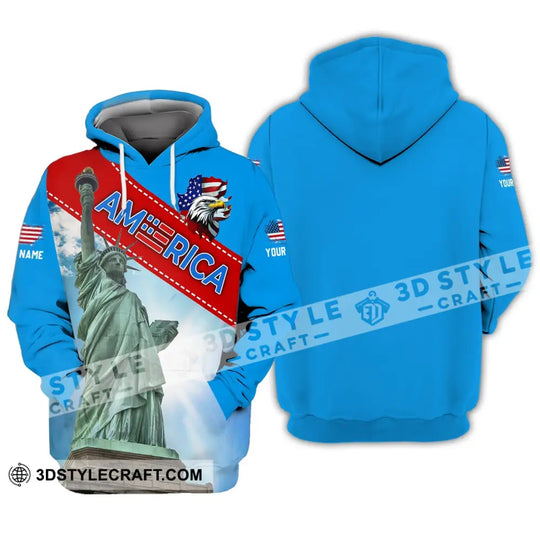 Unisex Shirt - Custom Name Shirt - American Statue Of Liberty Sky Color style option 3