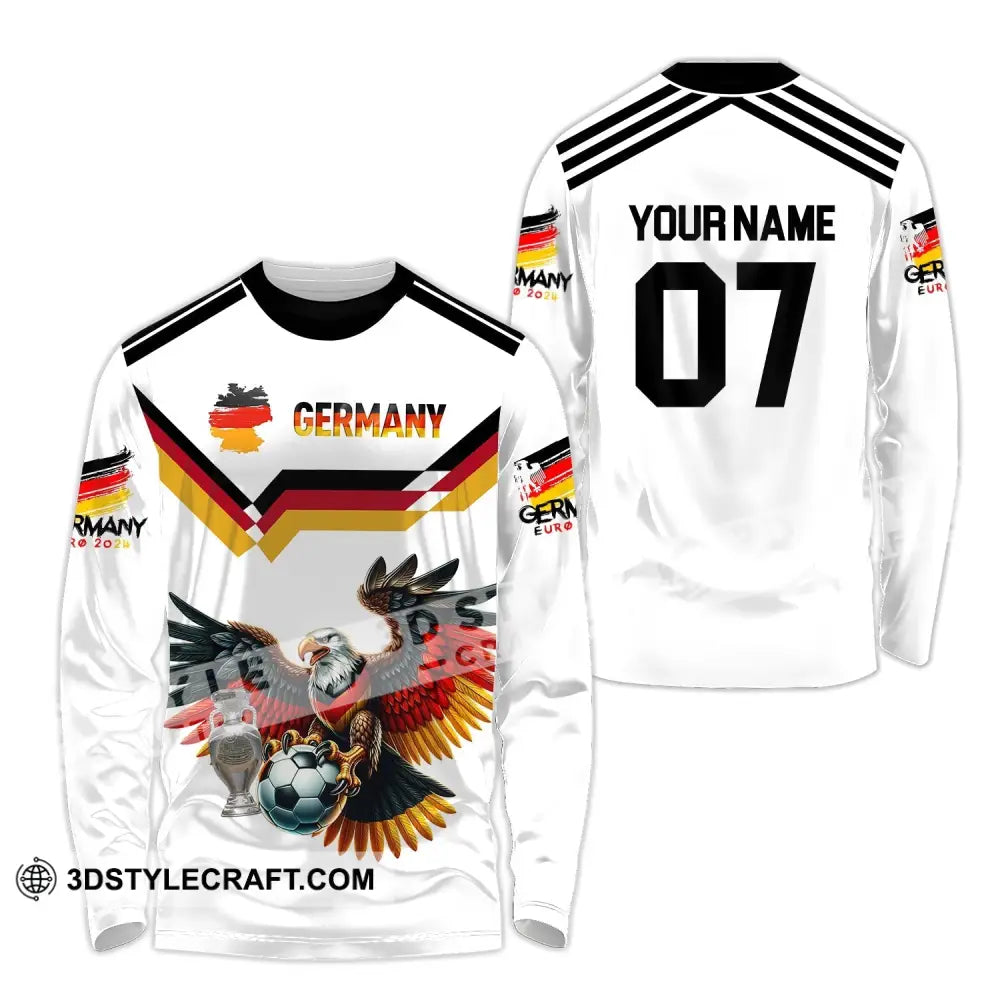 Unisex Shirt - Custom Name And Number 2024 Euro Cup Germany Team Long Sleeve / S T-Shirt