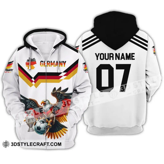 Unisex Shirt - Custom Name And Number 2024 Euro Cup Germany Team Zipper Hoodie / S T-Shirt