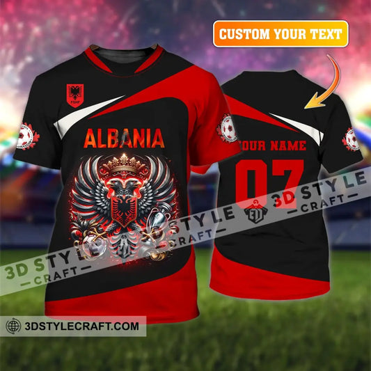 Unisex Shirt Custom Name And Number Albania Football Euro 2024 Polo Long Sleeve T-Shirt