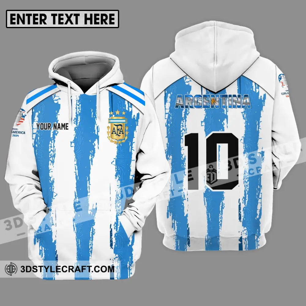 Unisex Shirt - Custom Name And Number Argentina Lover Hoodie / S T-Shirt