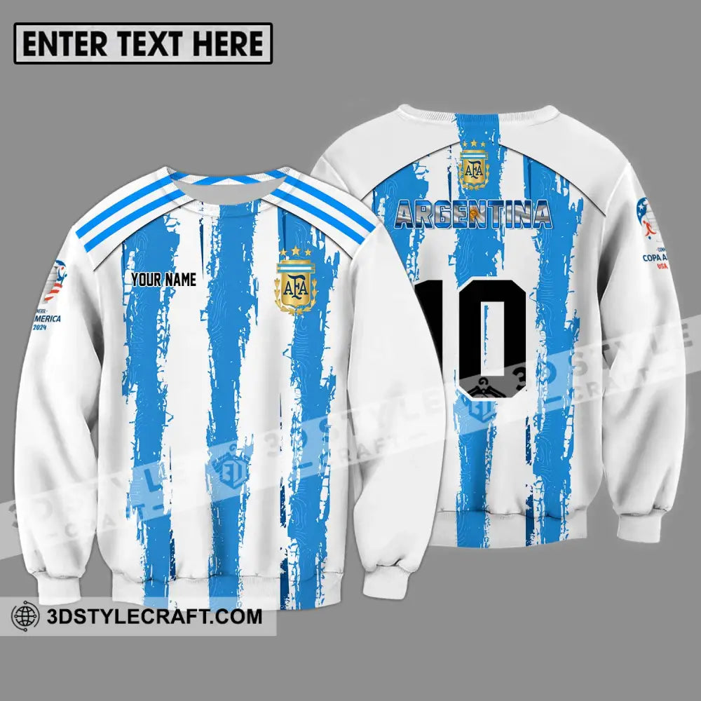 Unisex Shirt - Custom Name And Number Argentina Lover Long Sleeve / S T-Shirt