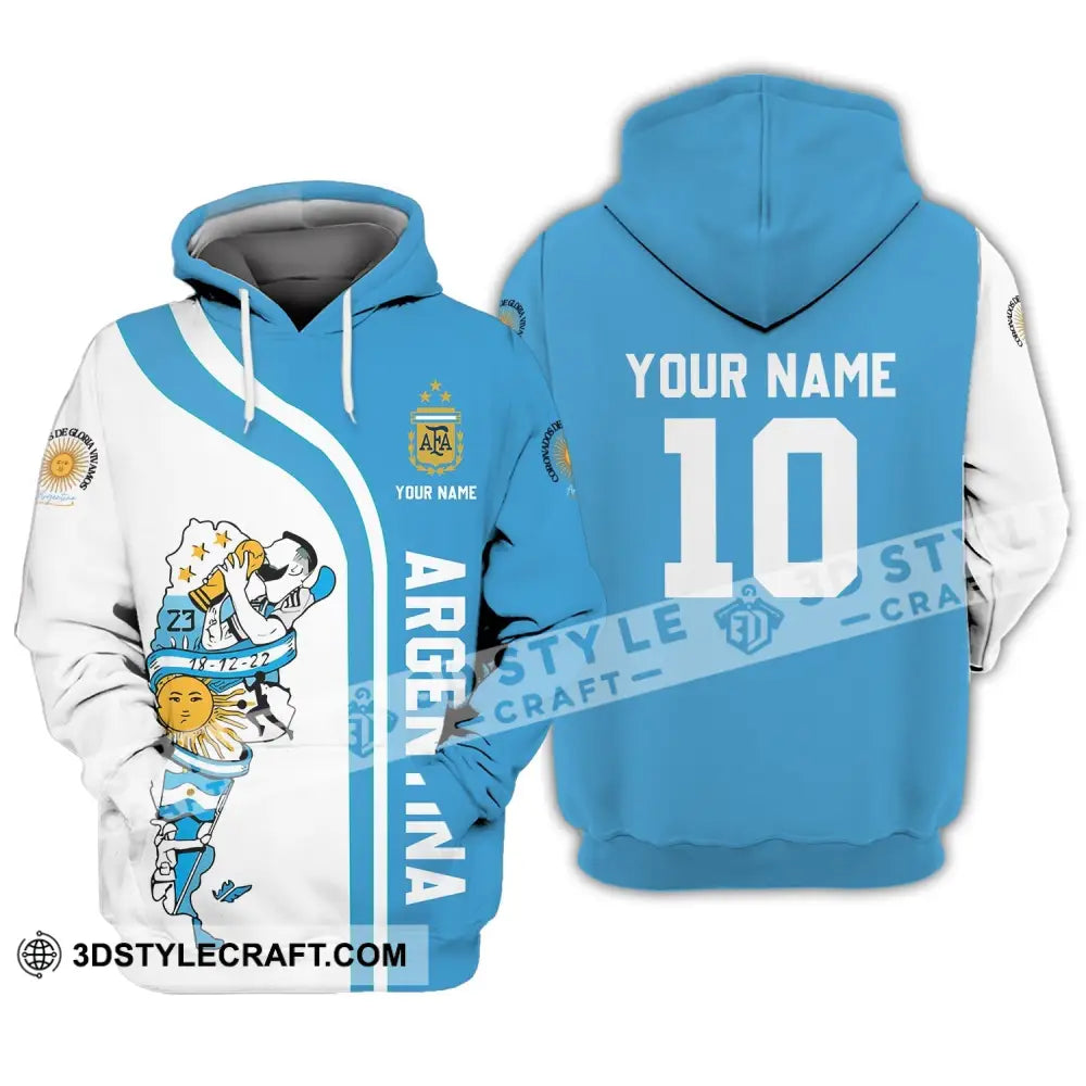 Unisex Shirt - Custom Name And Number Argentina National Team Afa Hoodie / S T-Shirt