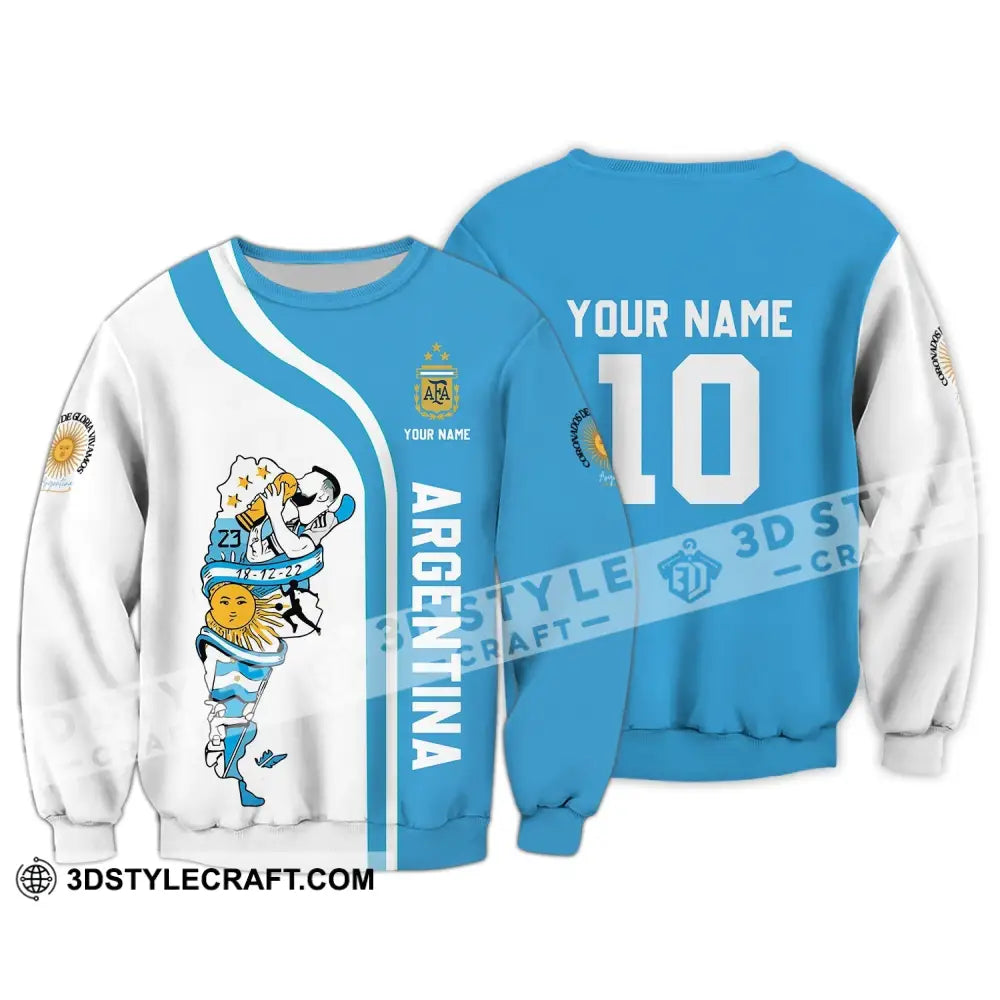 Unisex Shirt - Custom Name And Number Argentina National Team Afa Long Sleeve / S T-Shirt