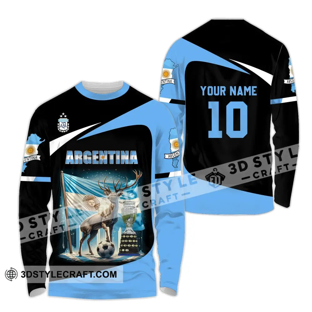 Unisex Shirt - Custom Name And Number Argentina National Team Lover Long Sleeve / S T-Shirt