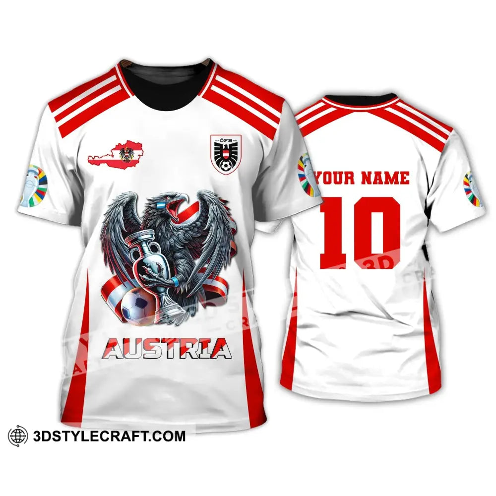 Unisex Shirt Custom Name and Number Austria Football Shirt Euro 2024 Austria Football Polo Long Sleeve Shirt T-Shirt