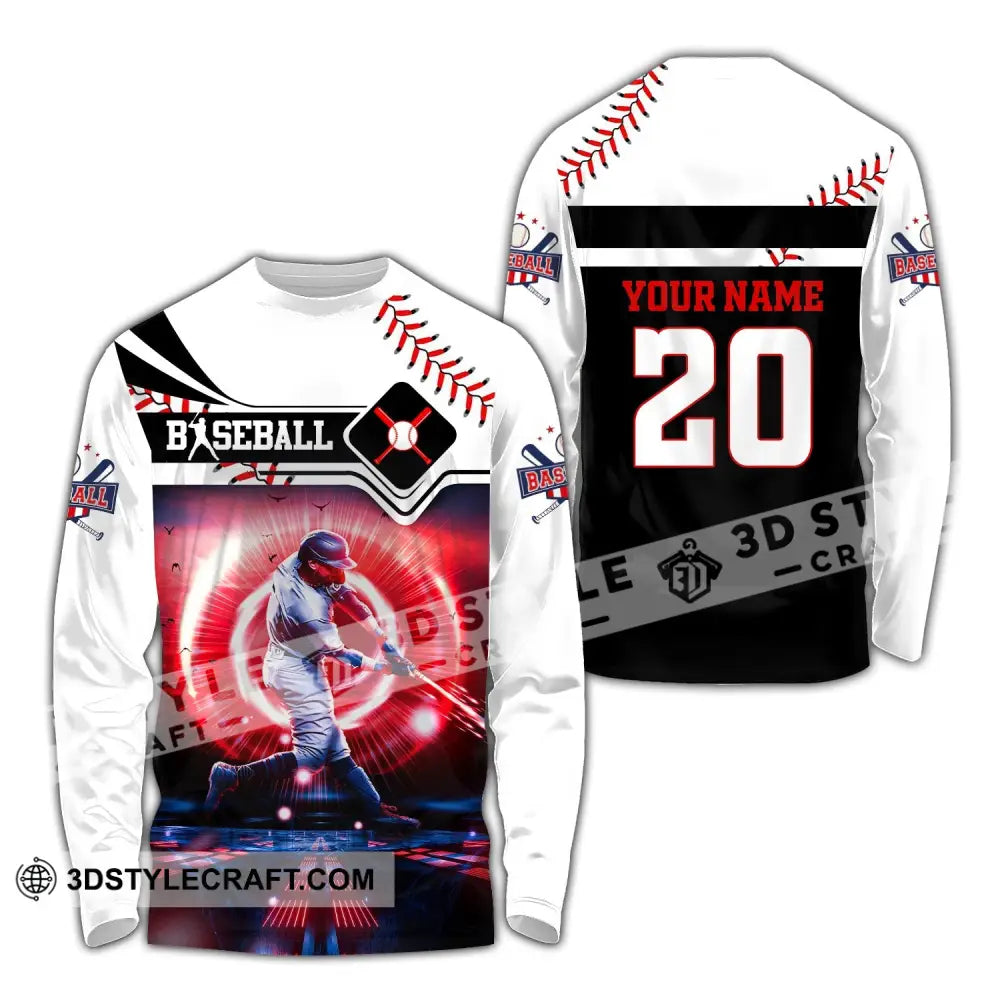 Unisex Shirt Custom Name And Number Baseball T-Shirt For Club Gift Players Long Sleeve / S T-Shirt