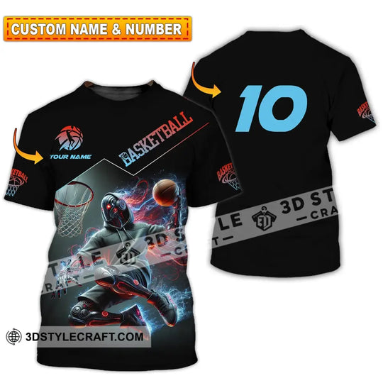 Unisex Shirt, Custom Name and Number Basketball Shirt, Basketball Love T-Shirt style option 1