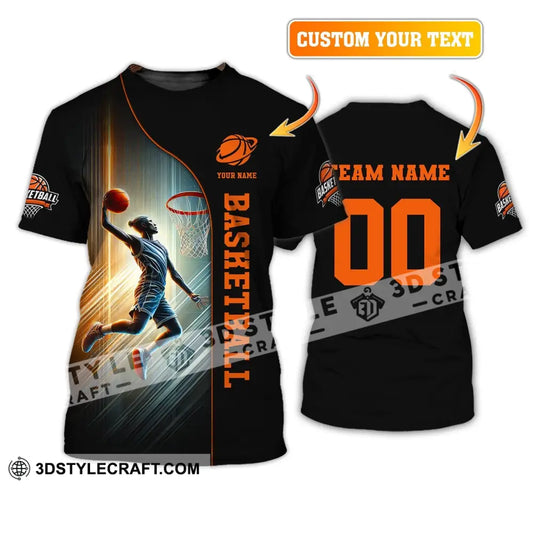 Unisex Shirt Custom Name And Number Basketball Polo Long Sleeve T-Shirt