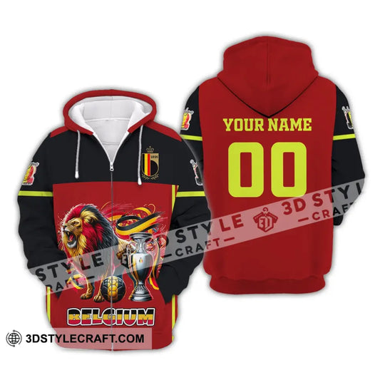 Unisex Shirt, Custom Name and Number Belgium Football Polo Shirt, Euro 2024 Belgium Football Hoodie Long Sleeve Shirt style option 3