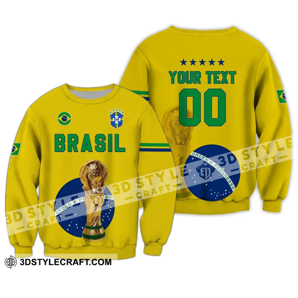 Unisex Shirt - Custom Name And Number Brazil Go Champions Selecao Campeao Sport Long Sleeve / S