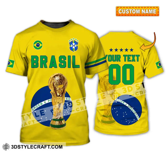 Unisex Shirt - Custom Name And Number Shirt - Brazil Go Champions Selecao Campeao Sport Shirt style option 1