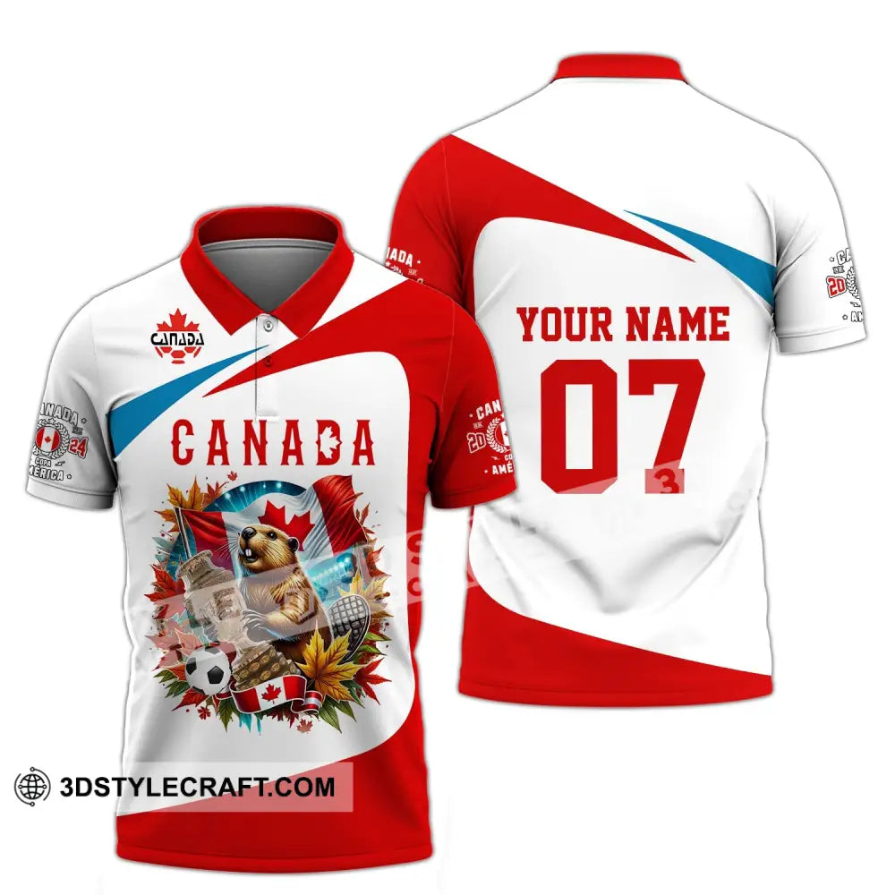 Unisex Shirt - Custom Name And Number Canada Team Copa 2024 Polo / S T-Shirt