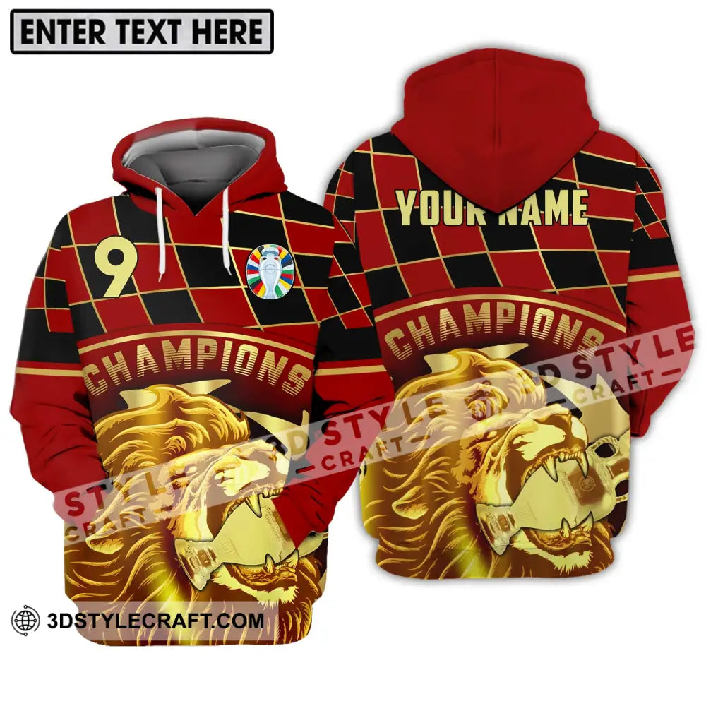 Unisex Shirt - Custom Name And Number Champions Gold Lion Hoodie / S T-Shirt