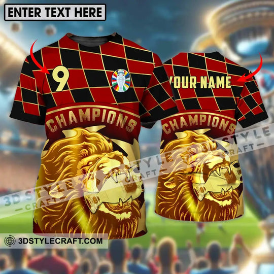 Unisex Shirt - Custom Name And Number Shirt, Champions Gold Lion Shirt style option 1