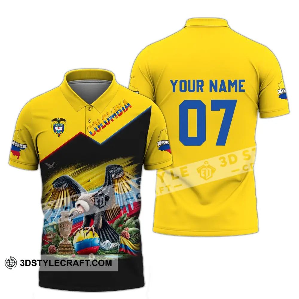 Unisex Shirt - Custom Name And Number Colombia National Team Cup Polo / S T-Shirt