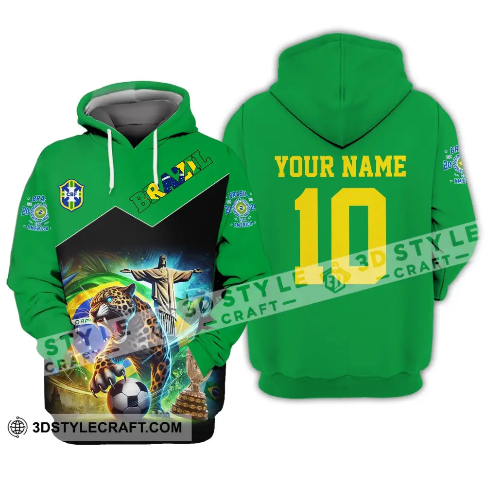 Unisex Shirt - Custom Name And Number Copa 2024 Sport Brazil Team Hoodie / S T-Shirt