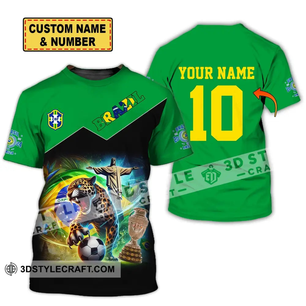 Unisex Shirt - Custom Name And Number Copa 2024 Sport Brazil Team T-Shirt