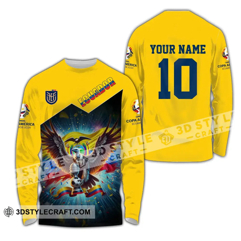 Unisex Shirt - Custom Name And Number Copa 2024 Sport Ecuador Team Long Sleeve / S T-Shirt