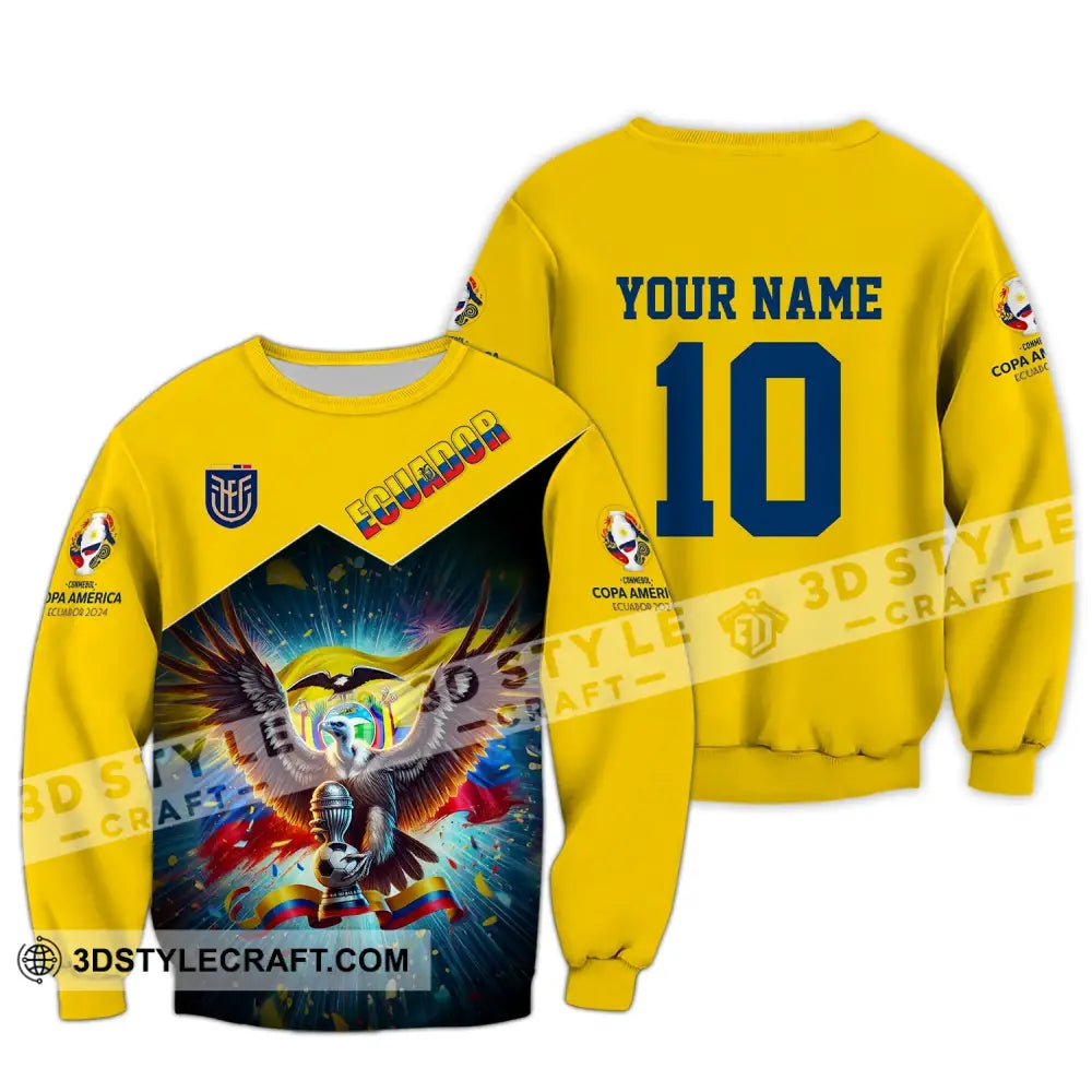 Unisex Shirt - Custom Name And Number Copa 2024 Sport Ecuador Team Long Sleeve / S T-Shirt