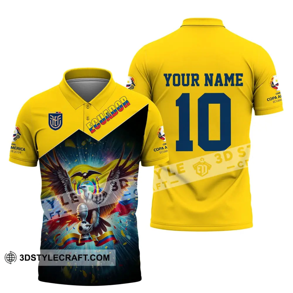 Unisex Shirt - Custom Name And Number Copa 2024 Sport Ecuador Team Polo / S T-Shirt