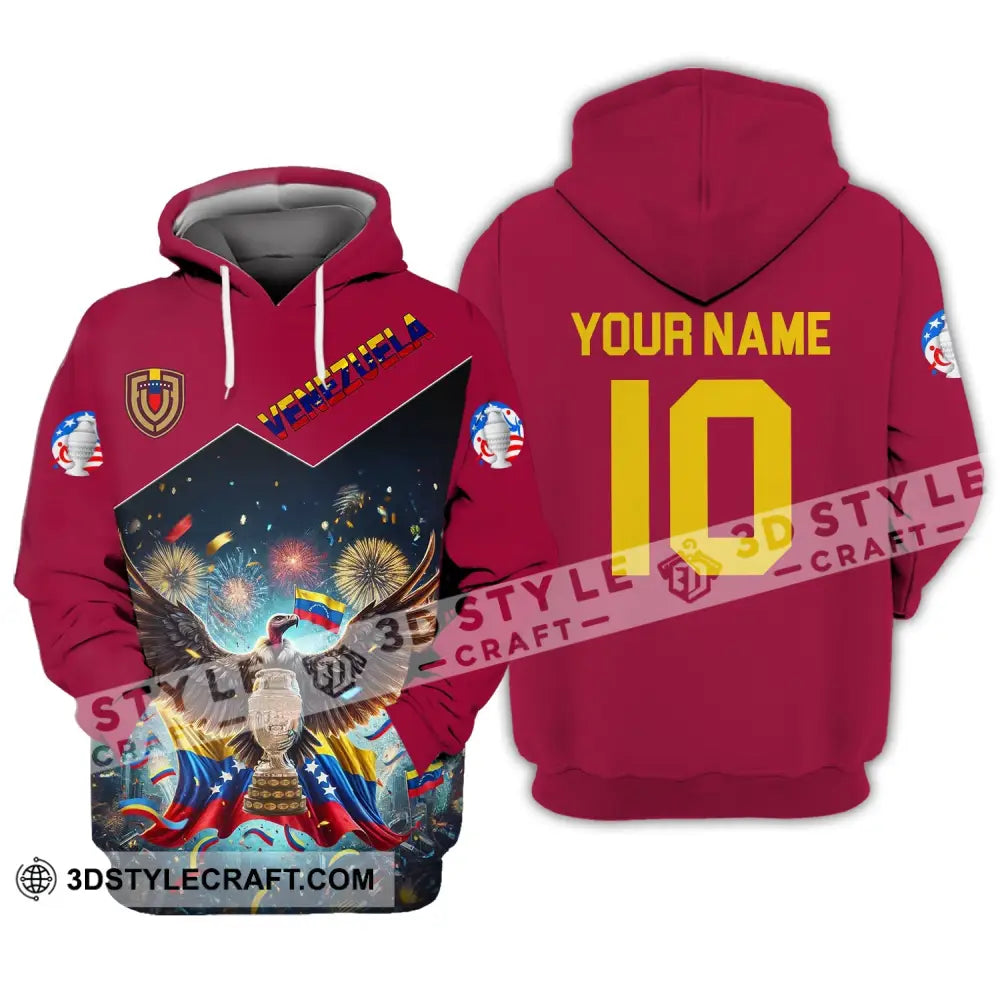 Unisex Shirt - Custom Name And Number Copa 2024 Sport Venezuela Team Hoodie / S T-Shirt