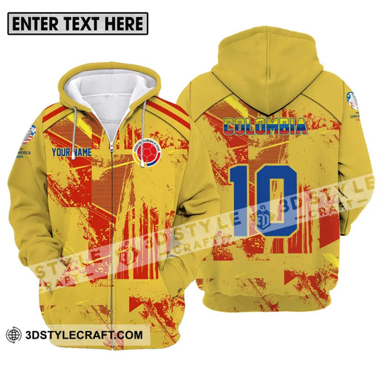 Unisex Shirt - Custom Name And Number Copa America Shirt, Golden Colombia style option 2