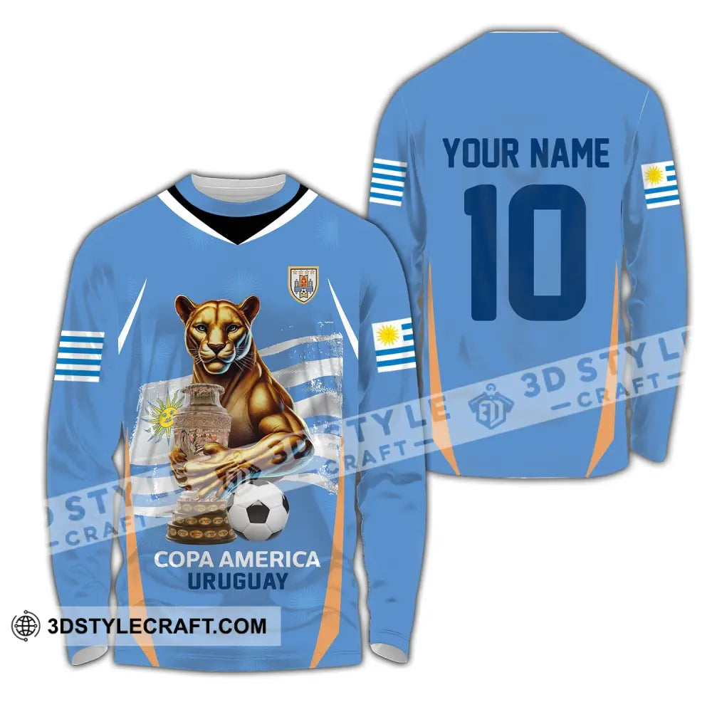 Unisex Shirt - Custom Name And Number Copa America Sport Uruguay Long Sleeve / S T-Shirt