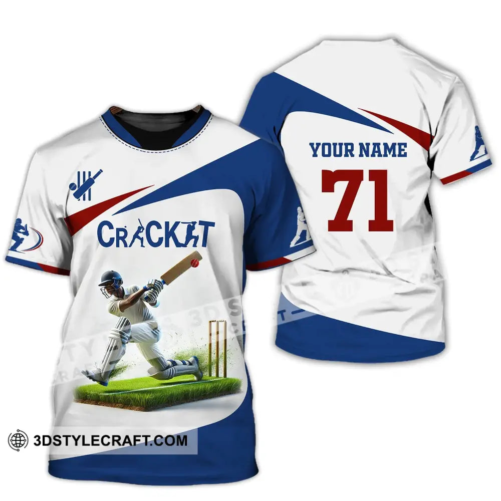 Unisex Shirt Custom Name And Number Cricket Ball Polo Long Sleeve T-Shirt / S T-Shirt