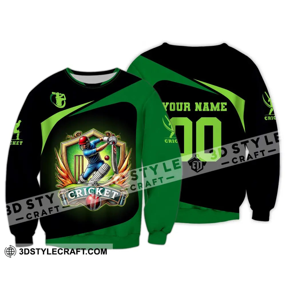 Unisex Shirt Custom Name And Number Cricket Lover Hoodie Polo Long Sleeve Gift For Players / S