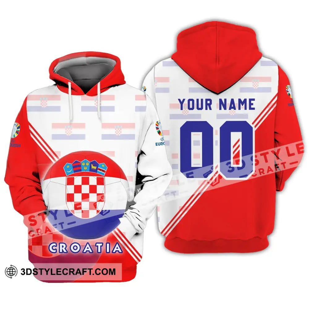 Unisex Shirt - Custom Name And Number Croatia National Team Euro 2024 Hoodie / S T-Shirt