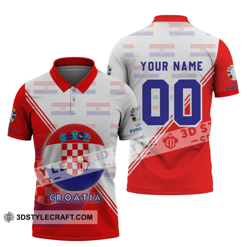 Unisex Shirt - Custom Name And Number Croatia National Team Euro 2024 Polo / S T-Shirt