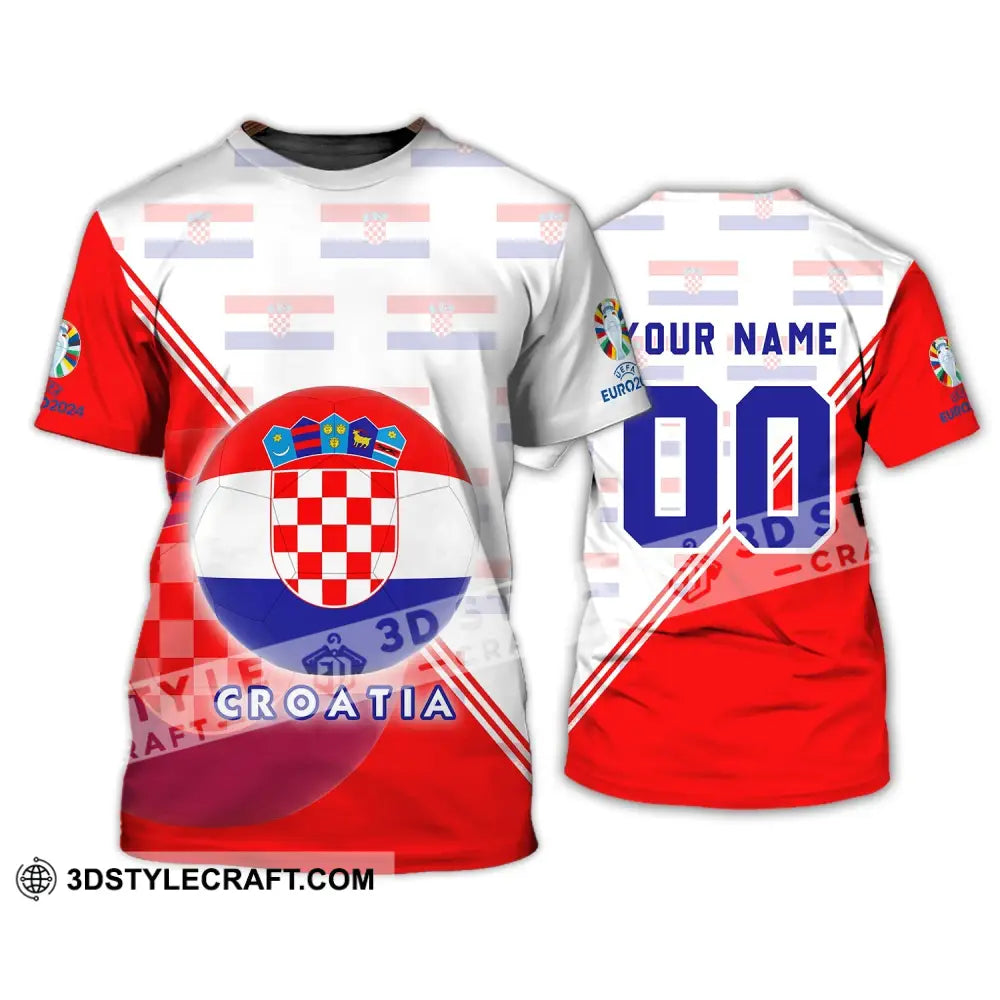 Unisex Shirt - Custom Name And Number Croatia National Team Euro 2024 T-Shirt / S T-Shirt